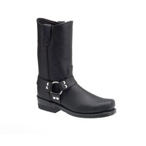 DOUBLE-H Men’s Black Domestic Harness Motorcycle Boots 4008 Size 12D (Med Width)